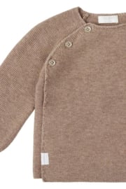 Noppies gebreide overslag top Pino taupe melange | maat 50 - 62