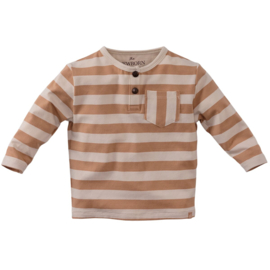 Z8 newborn shirt streep Augusto panna cotta | maat 50 t/m 74