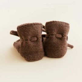 Hvid booties mocha | 0-9 maanden