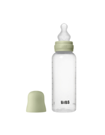 BIBS glazen fles met siliconen speen sage | 270 ml