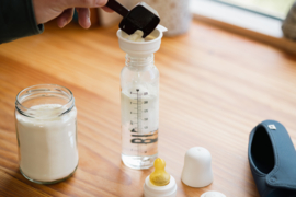 BIBS glazen fles met latex speen ivory | 270 ml