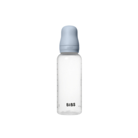 BIBS glazen fles met siliconen speen baby blue | 270 ml