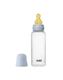 BIBS glazen fles met latex speen baby blue | 270 ml