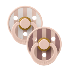 BIBS Studio Colorblock spenen streep blush mix | 2-pack