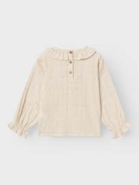 Lil' Atelier blouse met kraag birch | maat 92 - 128