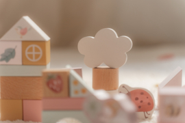 Little Dutch ton met houten blokken roze