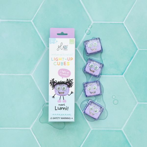 Glo Pals lichtgevende badblokjes paars Lumi | 4-pack