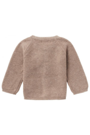 Noppies gebreid vestje Naga taupe melange | maat 50 - 62