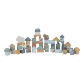 Little Dutch ton met houten blokken blauw