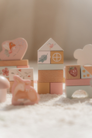 Little Dutch ton met houten blokken roze