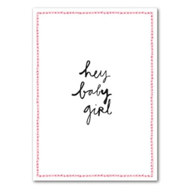 Studio Wilderness dubbele kaart 'Hey baby girl' | incl. sluitsticker