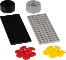 Plus-Plus bouwplaat en wielen grijs/zwart | 26 stuks