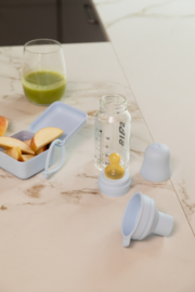 BIBS glazen fles met latex speen baby blue | 150 ml