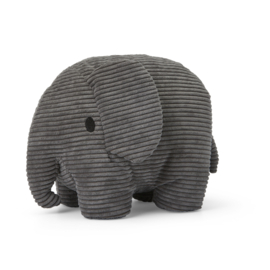 Nijntje Bon Ton Toys olifant knuffel corduroy 33 cm | grijs