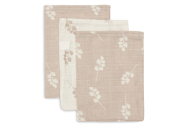 Jollein washandjes twijgjes| 3-pack | in oudroze of sage