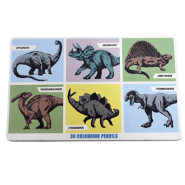 Rex London tekendoos met 36 kleurpotloden | dinosaurussen