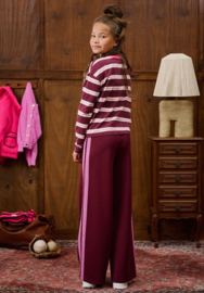 Z8 | Talia Wide Leg Track Pants Burgundy battle