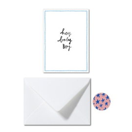 Studio Wilderness dubbele kaart 'Hey baby boy' | incl. sluitsticker