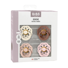 BIBS spenen bohème in Ivory/Blush/Woodchuck/Blossom | 4-pack
