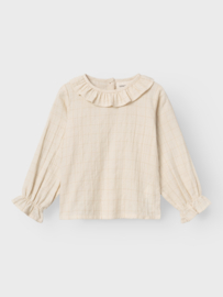 Lil' Atelier blouse met kraag birch | maat 92 - 128