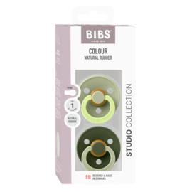 BIBS Studio Color Fushion spenen Sage & Hunter green | 2-pack