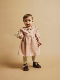 Lil' Atelier jurkje met kanten kraagje ruby tan | maat 56 - 86