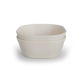 Mushie bowl vierkant Ivory | set van 2
