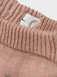 Lil' Atelier gebreide broek met bloemetjes  | maat 92 - 122