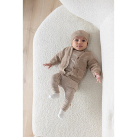 Feetje  newborn mutsje gebreid bruin  | one size