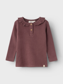 Lil' Atelier shirt met kraagje rose brown | maat 92 - 128