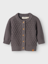 Lil' Atelier geruit vestje pewter | maat 56 - 86