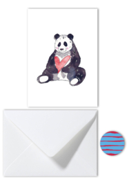 Studio Wilderness dubbele kaart 'Panda' | incl. sluitsticker