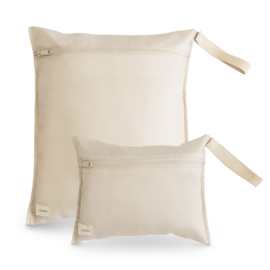 Mushie waterproof wet bags ivory | set van 2