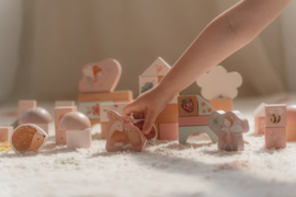Little Dutch ton met houten blokken roze