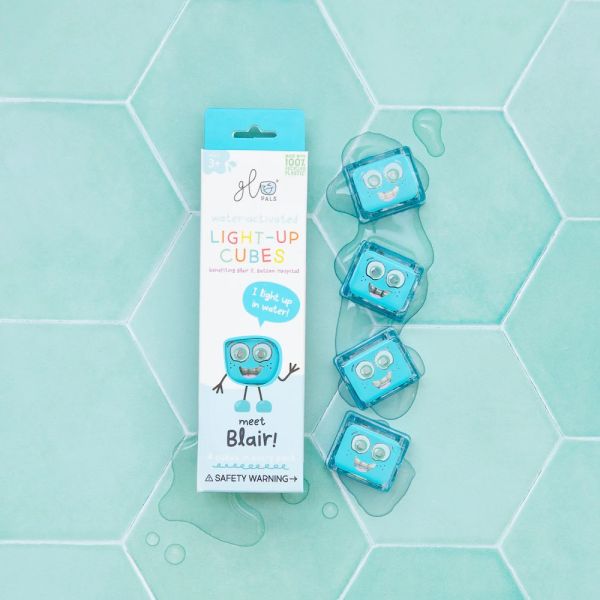 Glo Pals lichtgevende badblokjes blauw Blair | 4-pack