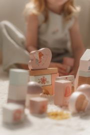 Little Dutch ton met houten blokken roze