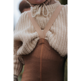Silly Silas maillot met bretels wooly footless cappuccino brown | diverse maten