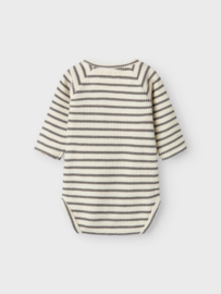 Lil' Atelier romper streep pewter | maat 56 - 86
