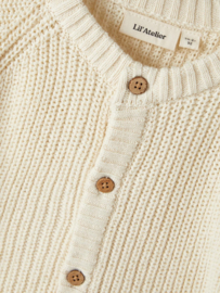 Lil' Atelier gebreid vest turtledove | maat 92 - 128