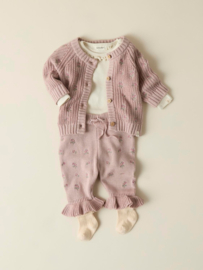 Lil' Atelier gebreide broek met bloemetjes  | maat 92 - 122
