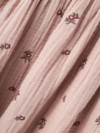 Lil' Atelier mousseline jurk met geborduurde bloemetjes  | maat 92 - 122