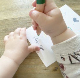 Voor opa | kaartje voor hand- of voetafdrukje | in blauw of roze