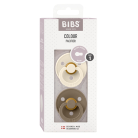 BIBS spenen in Ivory & Dark oak | 2-pack