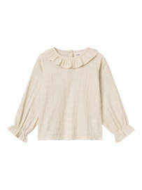 Lil' Atelier blouse met kraag birch | maat 92 - 128