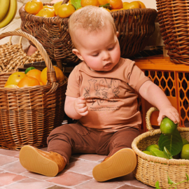Z8 newborn shirt met korte mouwen Givano amaretti | maat 50 t/m 74