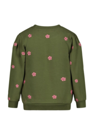 Jubel Sweater Bloemenborduursels Olijf