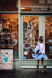 Alwero bodywarmer Camino junior lila checkered | maat 104-134