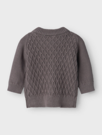 Lil' Atelier geruit vestje pewter | maat 56 - 86
