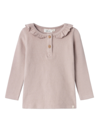 Lil' Atelier shirt met kraagje shadow grey | maat 92 - 128