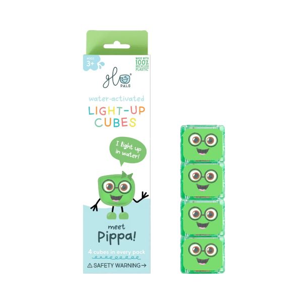 Glo Pals lichtgevende badblokjes groen Pippa | 4-pack